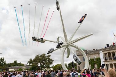 HERO The Red Arrows fly over the Central Feature at the 2023 Goodwood Festival of Speed. Ph. by PA.
