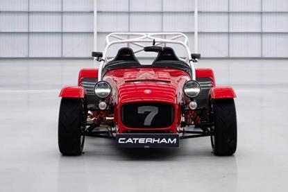 Caterham Seven red front on hero