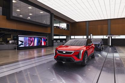 General Motors Design West Cadillac studio with 2025 Cadillac OPTIQ and 2025 Cadillac Escalade IQ