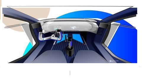 Xpeng flying car interior sketch by Alain Simon 2023