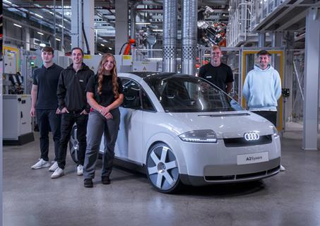 Audi A2 E-Tron concept with apprentices landscape