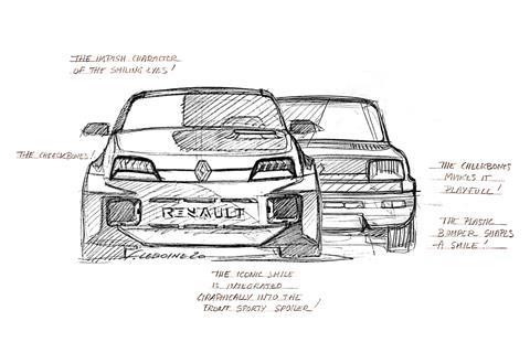 Renault 5 - sketch new vs old F by F Leboine