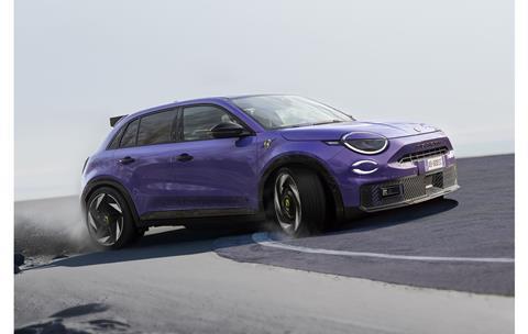 Abarth 600e Purple render