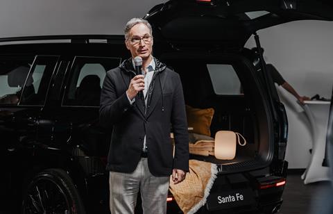 Eduardo Ramirez with the Hyundai Santa Fe at Car Design Event 2024