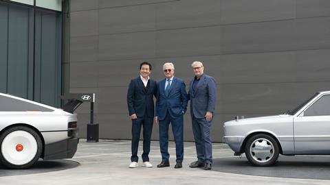 SangYup Lee (Left), Giorgetto Giugiaro (Center), Luc Donckerwolke (Right), at HMG Namyang R&D Center