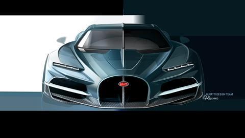 Bugatti Tourbillon - ext front-on sketch