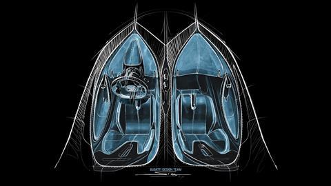 Bugatti Tourbillon - int dash and seats plan sketch