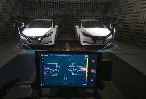 Nissan's cool paint technology undergoing testing in laboratory conditions
