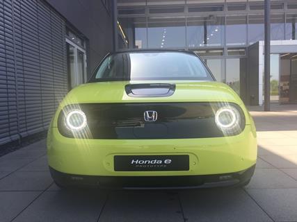Honda e prototype - front-on lights on