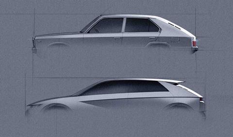 Hyundai Pony - 45 concept sketch