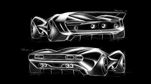 CDN-DeTomaso-P72_sketch_rear 34 graphics ideation