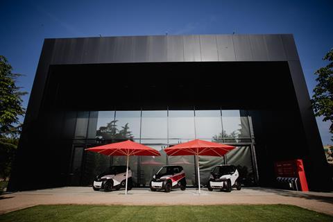 View of the new Silence 04 line-up in front of an architectural building