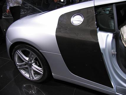 Audi R8 sideblade on display at the 2006 Paris auto show