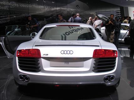 Audi R8 rear on display at the 2006 Paris auto show