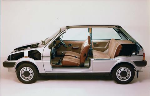 The Austin Metro: a cutaway reveals the brownest of interiors 