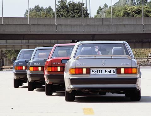 1982 Merc 190 range - ext rear-on 1600w